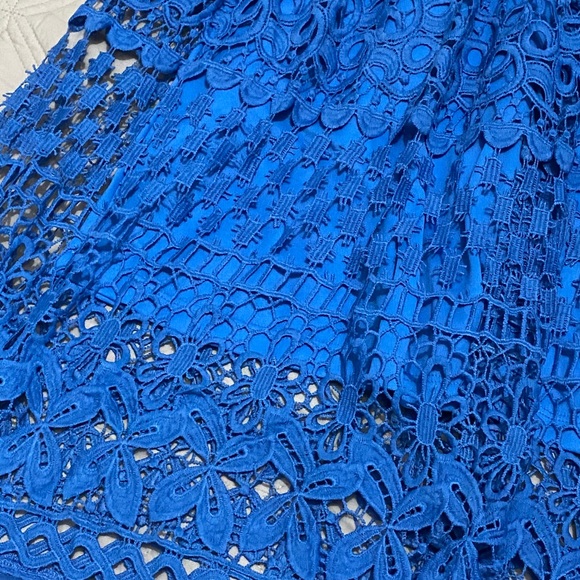 Just Me Crochet Blue Dress - Picture 4 of 13